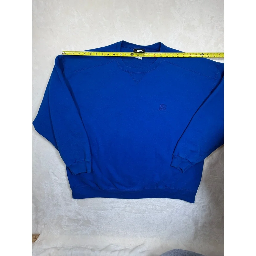 Starter Blue Vintage 90s Embroidered Logo Sweatshirt Mens Large Good